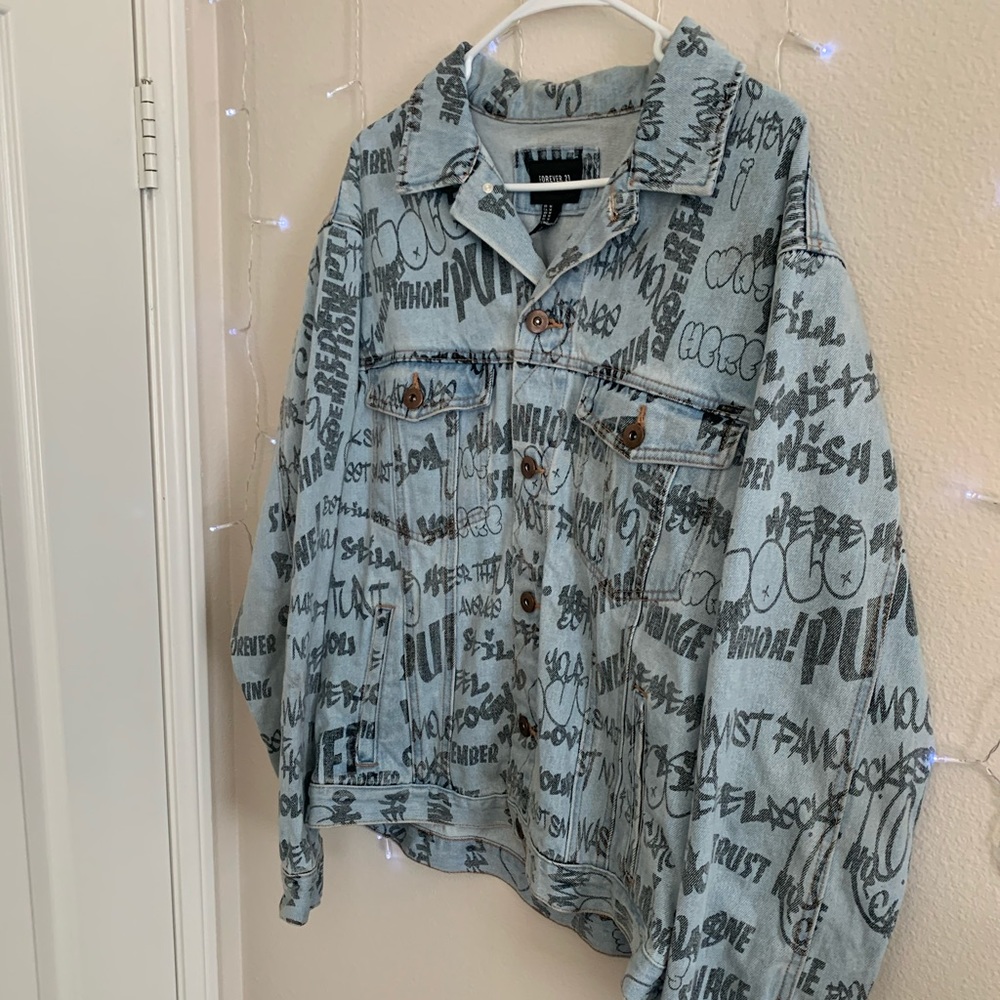 FOREVER 21 GRAPHITE JEAN JACKET